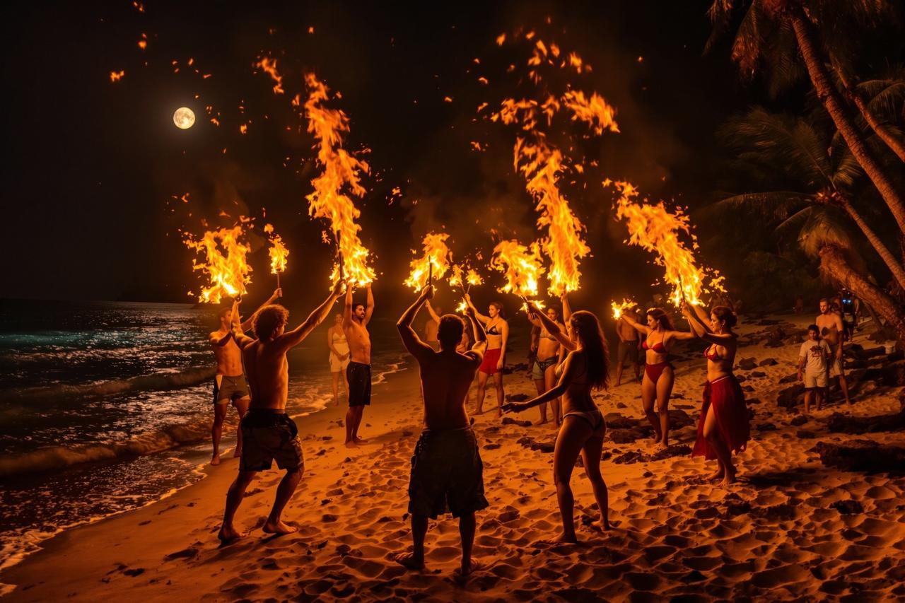 海岛夜生活：月光下的狂欢